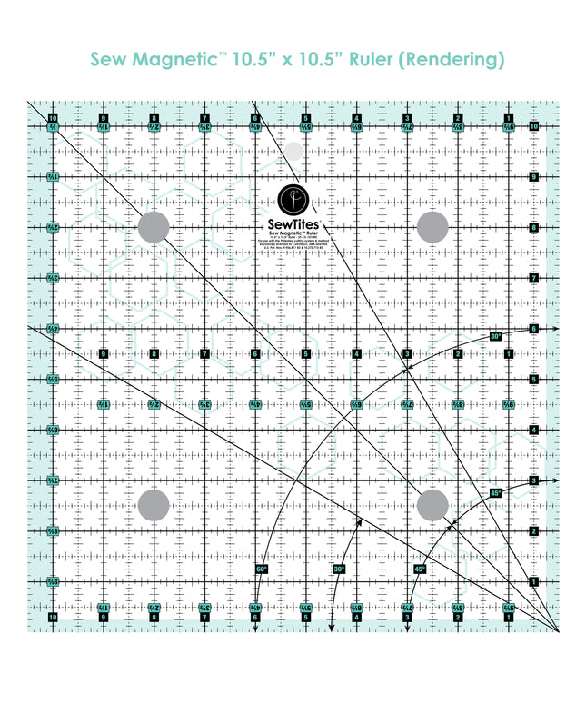 PRE-ORDER: Sew Magnetic 10.5" x 10.5" Ruler