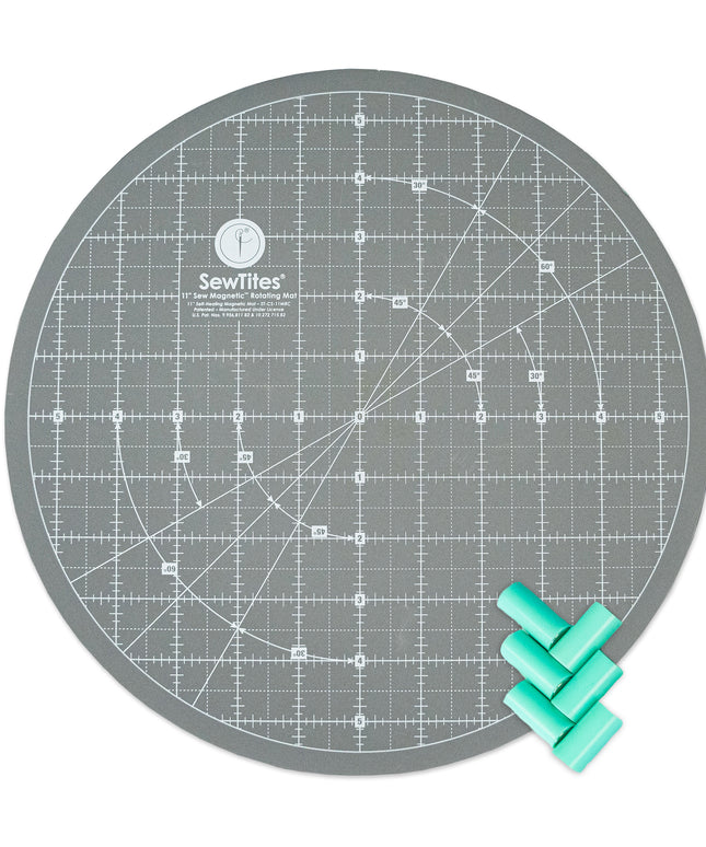 Sew Magnetic 11" Rotating Self-Healing Cutting Mat + 6 Boosters