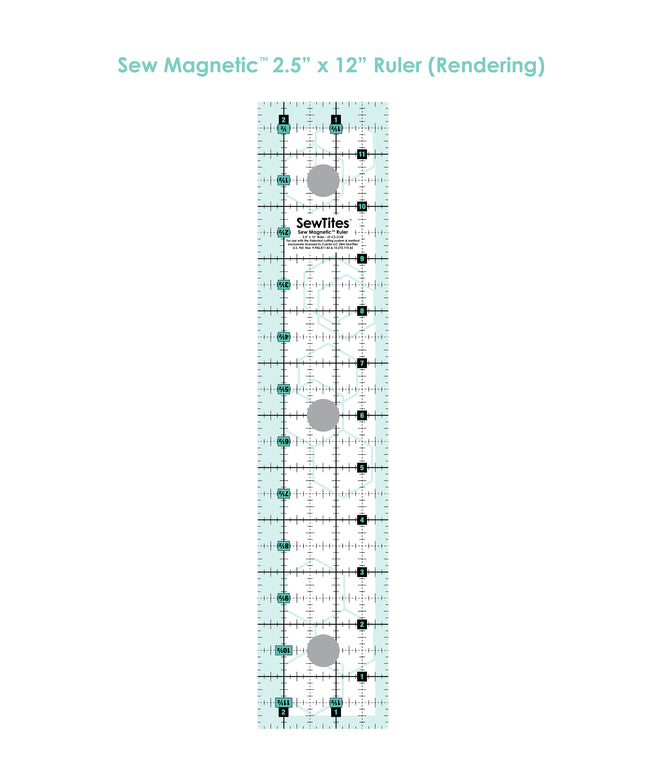 PRE-ORDER: Sew Magnetic 2.5" x 12.5" Ruler