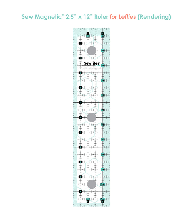 PRE-ORDER: Sew Magnetic 2.5" x 12.5" Ruler