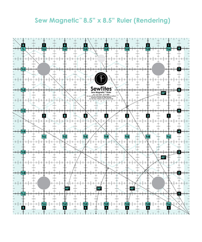 PRE-ORDER: Sew Magnetic 8.5" x 8.5" Ruler