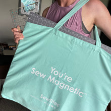 Load image into Gallery viewer, &#39;You&#39;re Sew Magnetic&#39; Cutting System Canvas Tote by SewTites